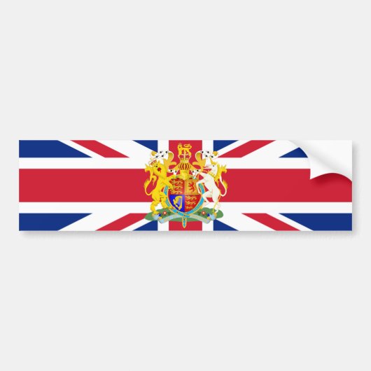 Brits wapenschild en vlag bumpersticker (Voorkant)