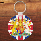 Brits wapenschild en vlag sleutelhanger (Voorkant)