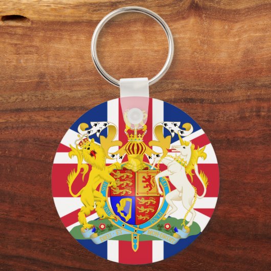 Brits wapenschild en vlag sleutelhanger (Voorkant)