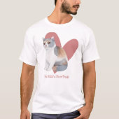 Brits Waterverf met horthair kat Kat roze hart T-shirt (Voorkant)