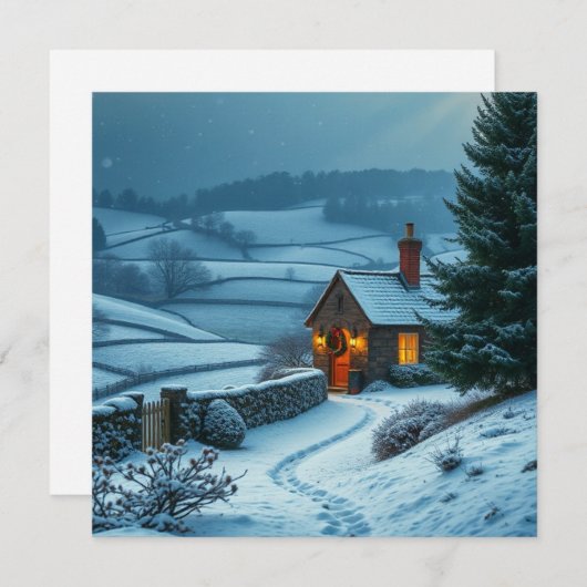 Brits winterlandschap feestdagenkaart (Voorkant / Achterkant)