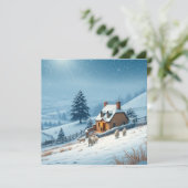 Brits winterlandschap  feestdagenkaart (Staand voorkant)