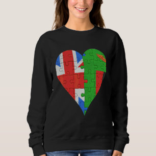 Brits Zambian Flag Heart Trui