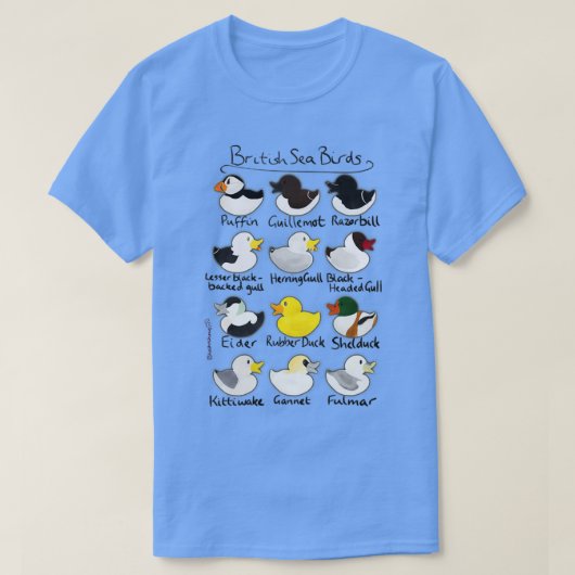 Brits Zee vogels T-shirt (Design voorkant)