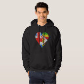 Brits Zimbabwaans vlaggenhart Hoodie (Voorkant volledig)