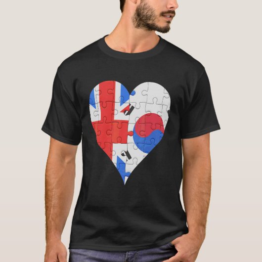 Brits Zuid-Koreaans vlaggeschut T-shirt (Voorkant)