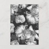 Brits zwart-witte Floral Wedding RSVP Kaartje (Achterkant)