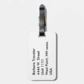 Brits zwarte en tantaarnschildklier bagagelabel (Achterkant verticaal)