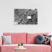 Britse 5-pence-munten canvas afdruk (Insitu (Woonkamer))
