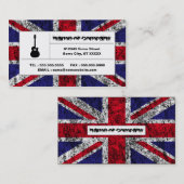 britse akoestische gitaar visitekaartje (Voorkant / Achterkant)