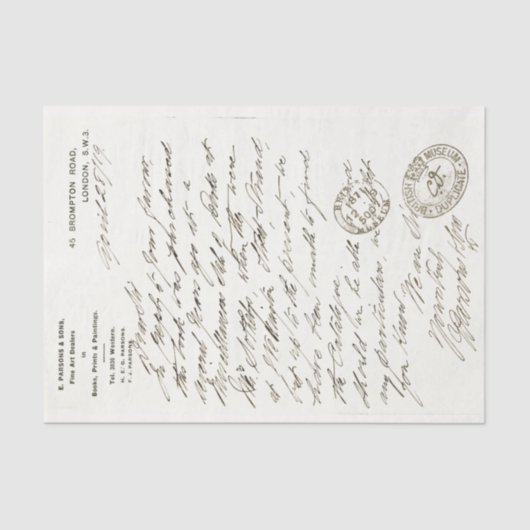  Britse Art Letter Decoupage Handschrift Tissuepapier (Voorkant)