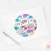 Britse autobelasting herinneringssticker cartoon v ronde sticker (Envelop)