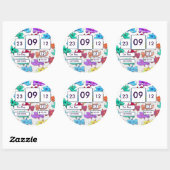 Britse autobelasting herinneringssticker cartoon v ronde sticker (Vel)