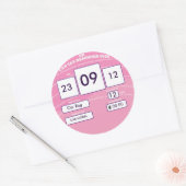 Britse Autobelasting Herinneringssticker Roze Ronde Sticker (Envelop)
