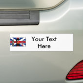 Britse Badger Cartoon met Big Ben en Flag Bumpersticker (Op auto)