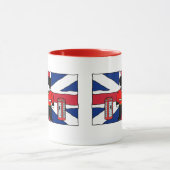 Britse Badger Cartoon met Big Ben en Flag Mok (Midden)