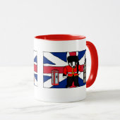 Britse Badger Cartoon met Big Ben en Flag Mok (Voorkant rechts)