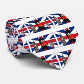 Britse Badger Cartoon met Big Ben en Flag Stropdas (Opgerold)