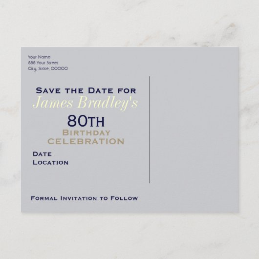 Britse band 80ste verjaardag Save the Date Aankondigingskaart (Achterkant)