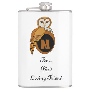 Britse Barn Owl Monogram Heupfles