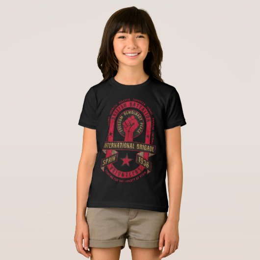 Britse bataljon van de Internationale Brigade Tri-Blend Shirt (Voorkant volledig)