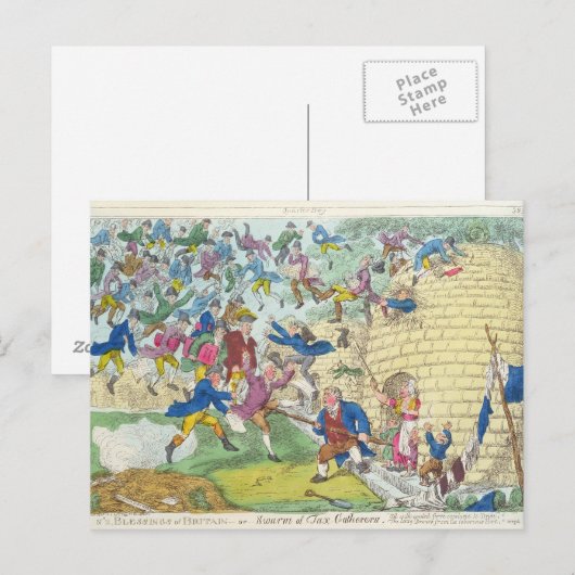 Britse belastingverlichting of zwerm briefkaart (Voorkant / Achterkant)