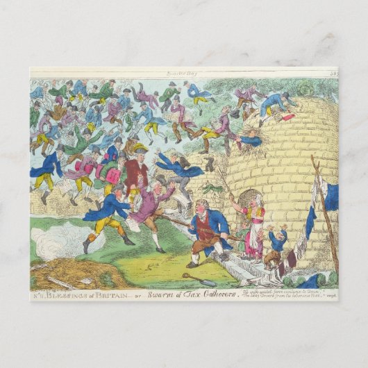 Britse belastingverlichting of zwerm briefkaart (Voorkant)