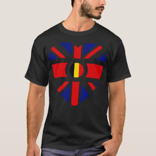 Britse Belgische multinationale patriot vlag hart T-shirt