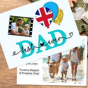 Britse Best Dad Ever Photo Card, Vlag Verenigd Kon Kaart