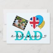Britse Best Dad Ever Photo Card, Vlag Verenigd Kon Kaart (Voorkant)