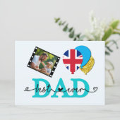 Britse Best Dad Ever Photo Card, Vlag Verenigd Kon Kaart (Staand voorkant)