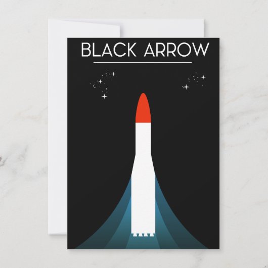 Britse Black Arrow-raketruimte kunst Kaart (Achterkant)