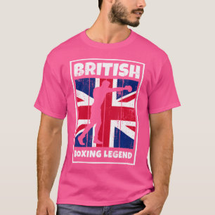 Britse bokslegende met Britse vlag voor Groot-Brit T-shirt