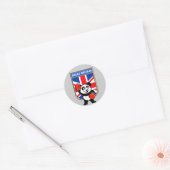 Britse bokspanda ronde sticker (Envelop)