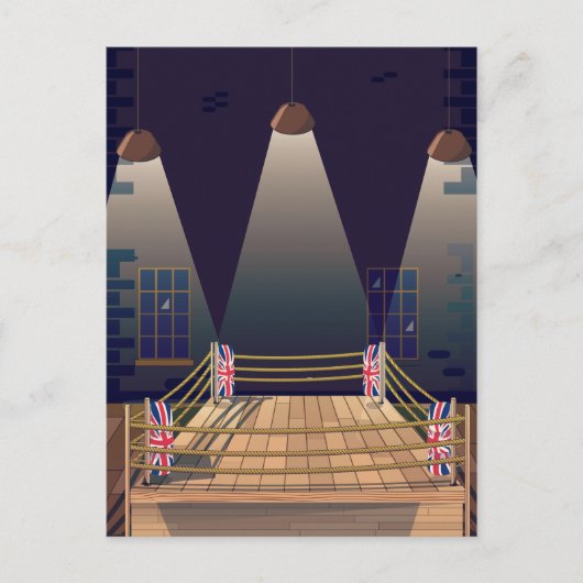 Britse boksring Gym. Briefkaart (Voorkant)