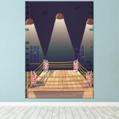 Britse boksring Gym. Canvas Afdruk (Insitu (Houten vloer))