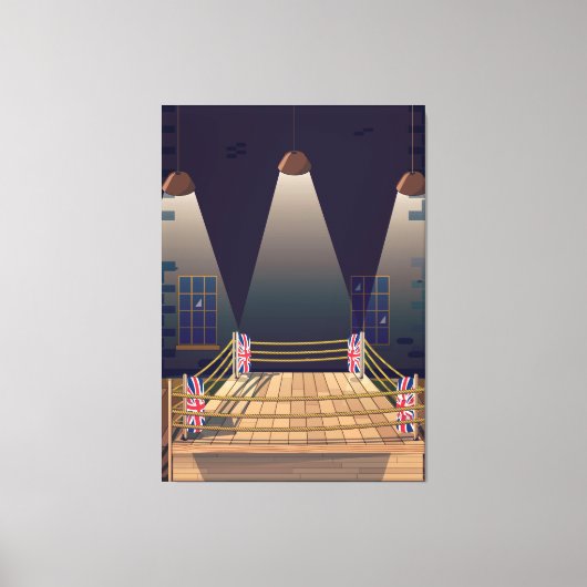 Britse boksring Gym. Canvas Afdruk (Voorkant)