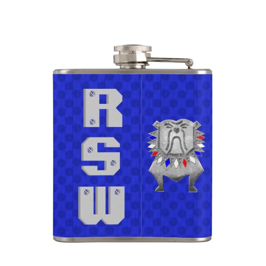 Britse buldog (gepersonaliseerde) zakfles heupfles (Achterkant)