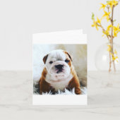 Britse buldog lege kaart (Gele Bloem)