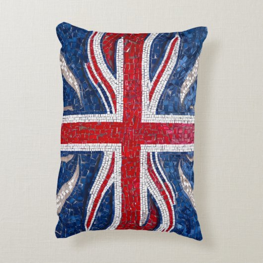 Britse buldog met Union vlag als achtergrond Accent Kussen (Achterkant (Verticaal))