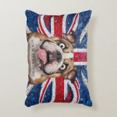 Britse buldog met Union vlag als achtergrond Accent Kussen (Voorkant(Verticaal))