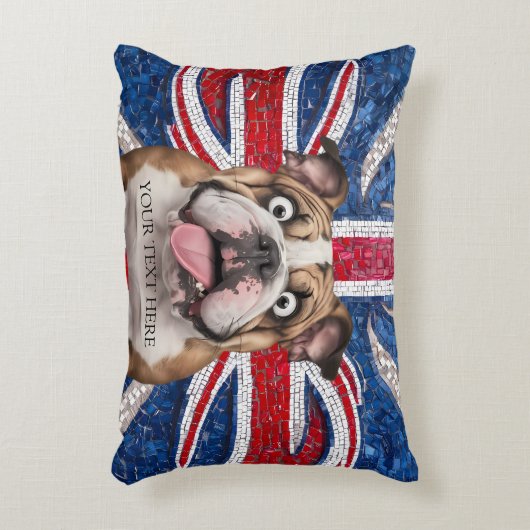 Britse buldog met Union vlag als achtergrond Accent Kussen (Voorkant(Verticaal))
