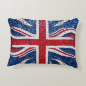 Britse buldog met Union vlag als achtergrond Accent Kussen (Achterkant)