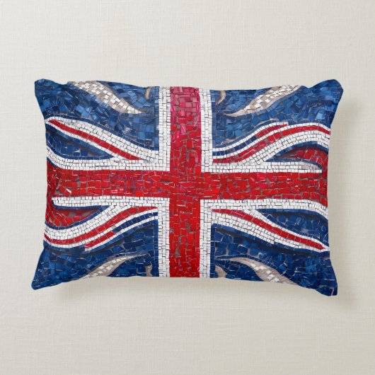 Britse buldog met Union vlag als achtergrond Accent Kussen (Achterkant)