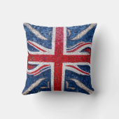 Britse buldog met Union vlag als achtergrond Kussen (Achterkant)