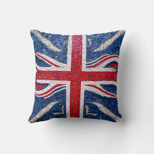 Britse buldog met Union vlag als achtergrond Kussen (Achterkant)