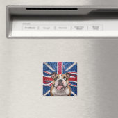 Britse buldog met Union vlag als achtergrond Magneet (Insitu (Vaatwasser))