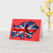 Britse Buldog patriottische Britten Kaart (Gele Bloem)