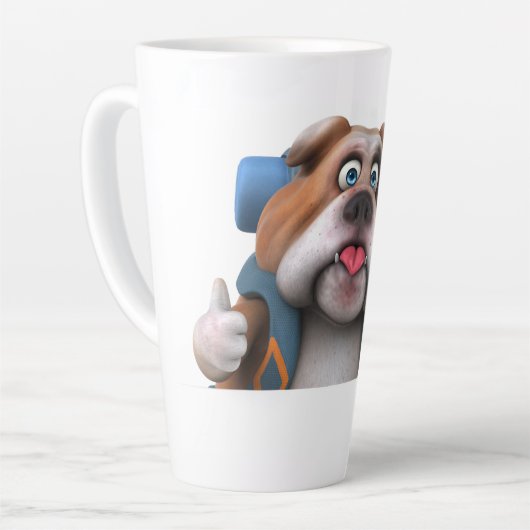 Britse Bulldog Backpacker Latte Mok (Linkerhoek)