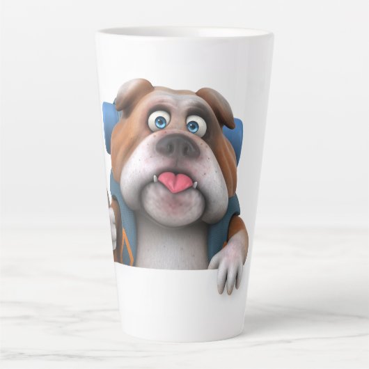 Britse Bulldog Backpacker Latte Mok (Voorkant)